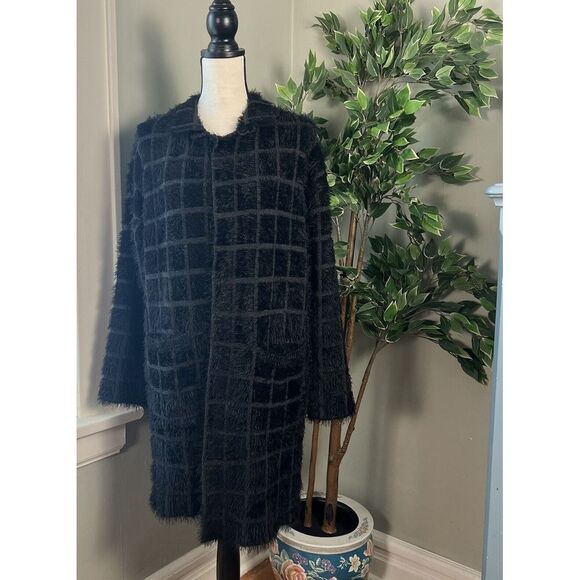Mo:Vint Black Soft Cozy Open Cardigan Women's Size Medium - Picture 2 of 13
